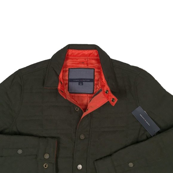 NEW $189 Tommy Hilfiger Wool Loden Jacket! Forest Green Handsome Quilted Design - Picture 2 of 2